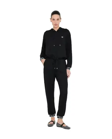 LIU JO FELPA CON CAPPUCCIO NERO