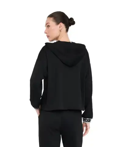 LIU JO FELPA CON CAPPUCCIO NERO