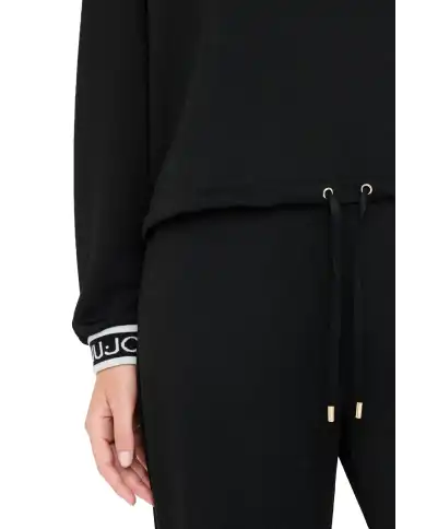 LIU JO FELPA CON CAPPUCCIO NERO