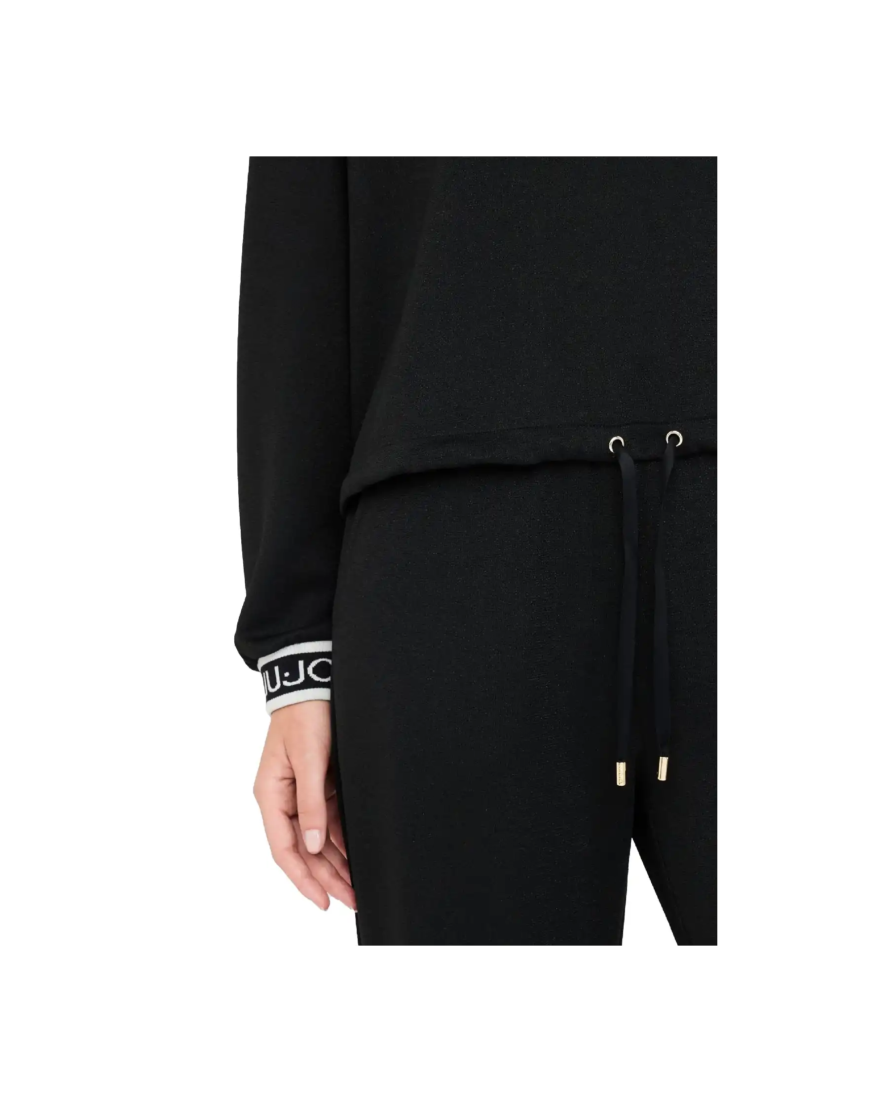 LIU JO FELPA CON CAPPUCCIO NERO