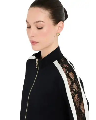 LIU JO FELPA CON ZIP NERO