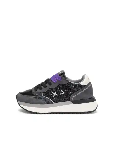 SUN 68 SNEAKERS BIG ALLY GLITTER NERO