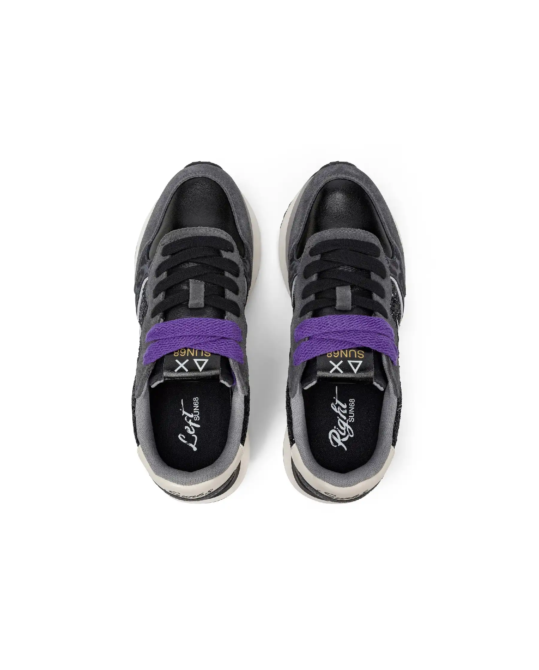 SUN 68 SNEAKERS BIG ALLY GLITTER NERO