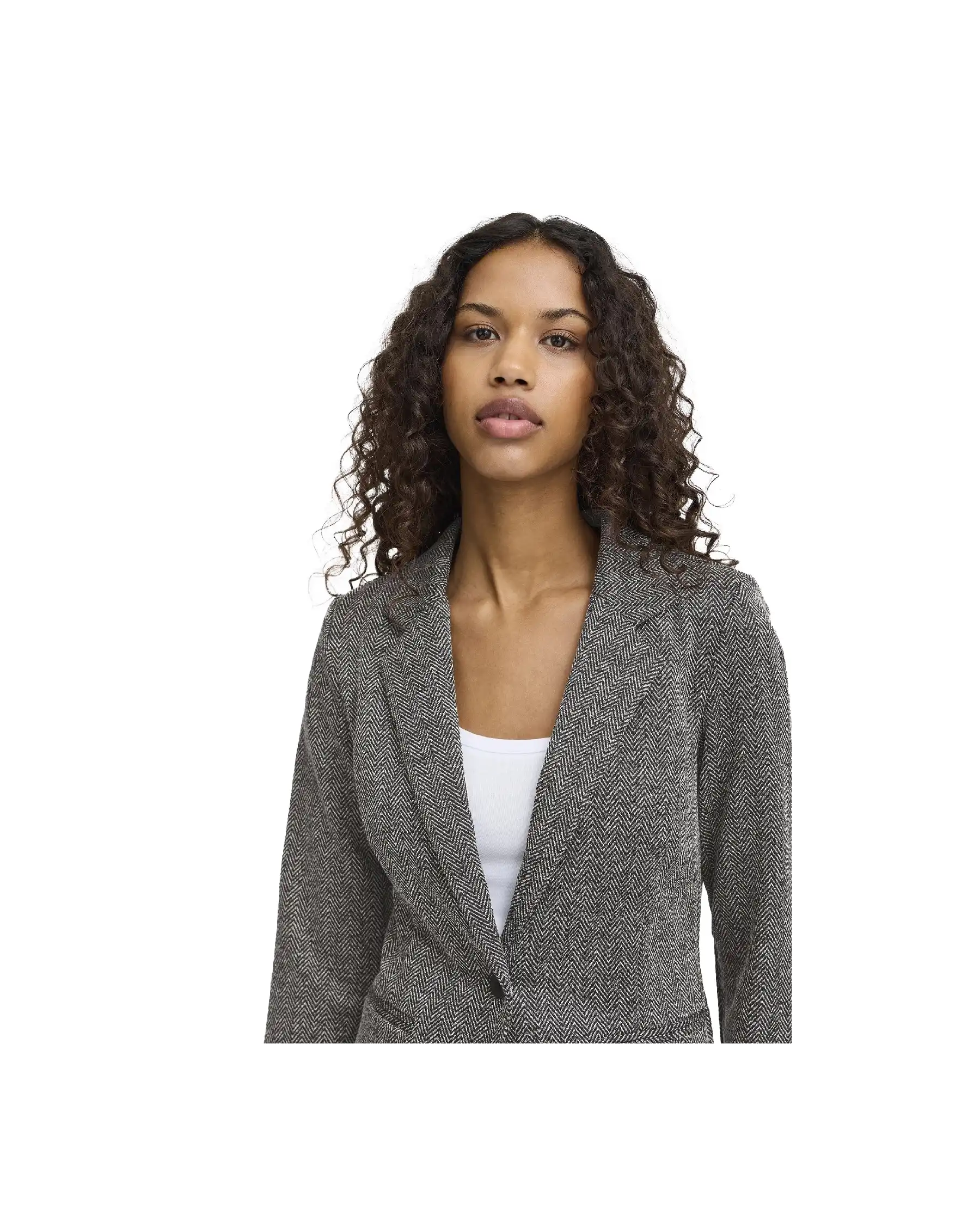 ICHI BLAZER KATE JACQUARD GRIGIO