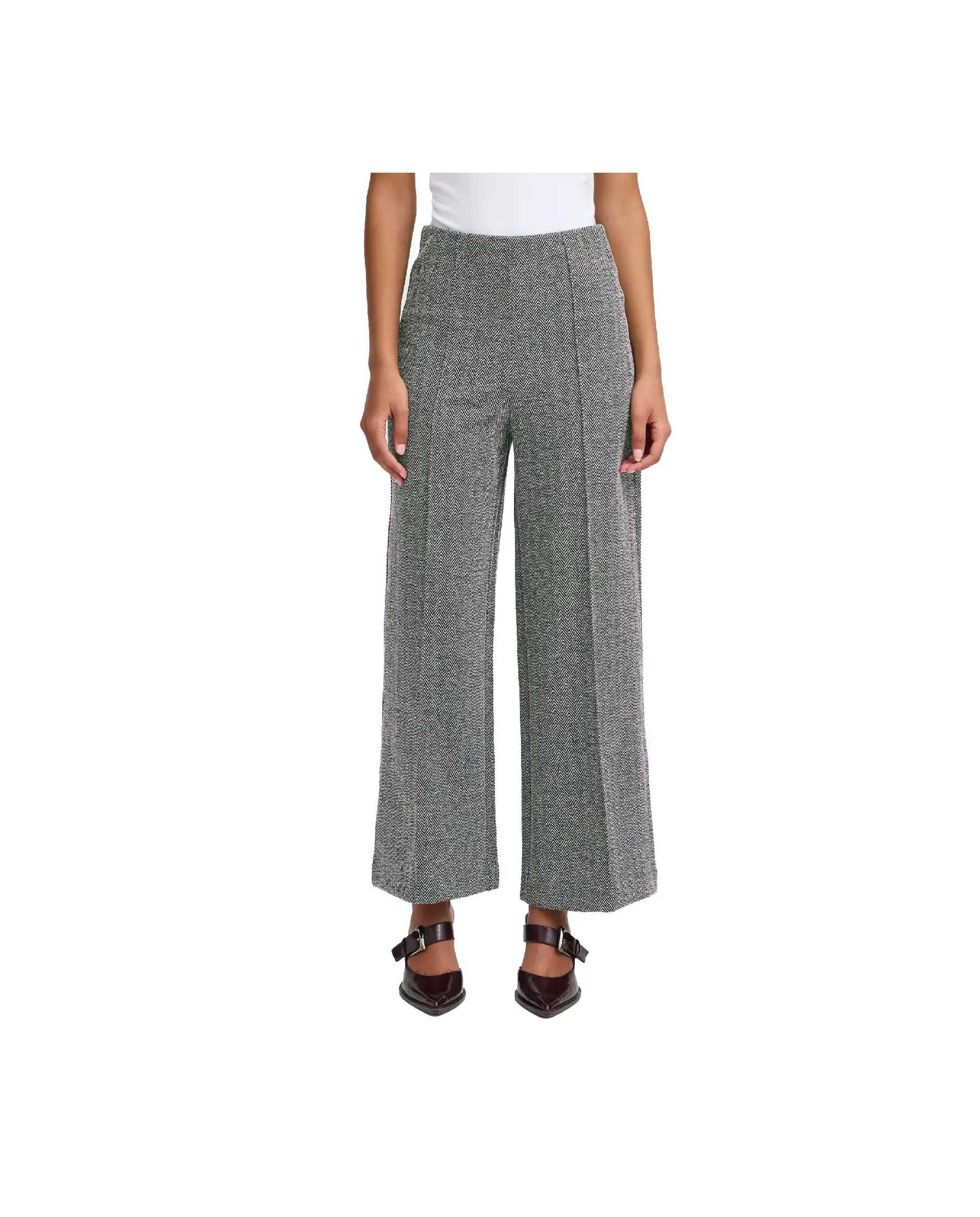 ICHI PANTALONI KATE JACQUARD GRIGIO ICHI PANTALONI KATE JACQUARD GRIGIO