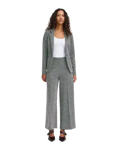 ICHI PANTALONI KATE JACQUARD GRIGIO