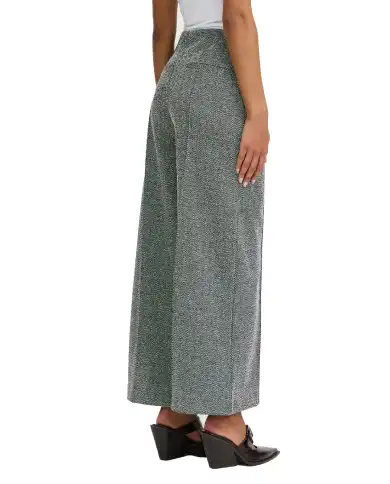 ICHI PANTALONI KATE JACQUARD GRIGIO