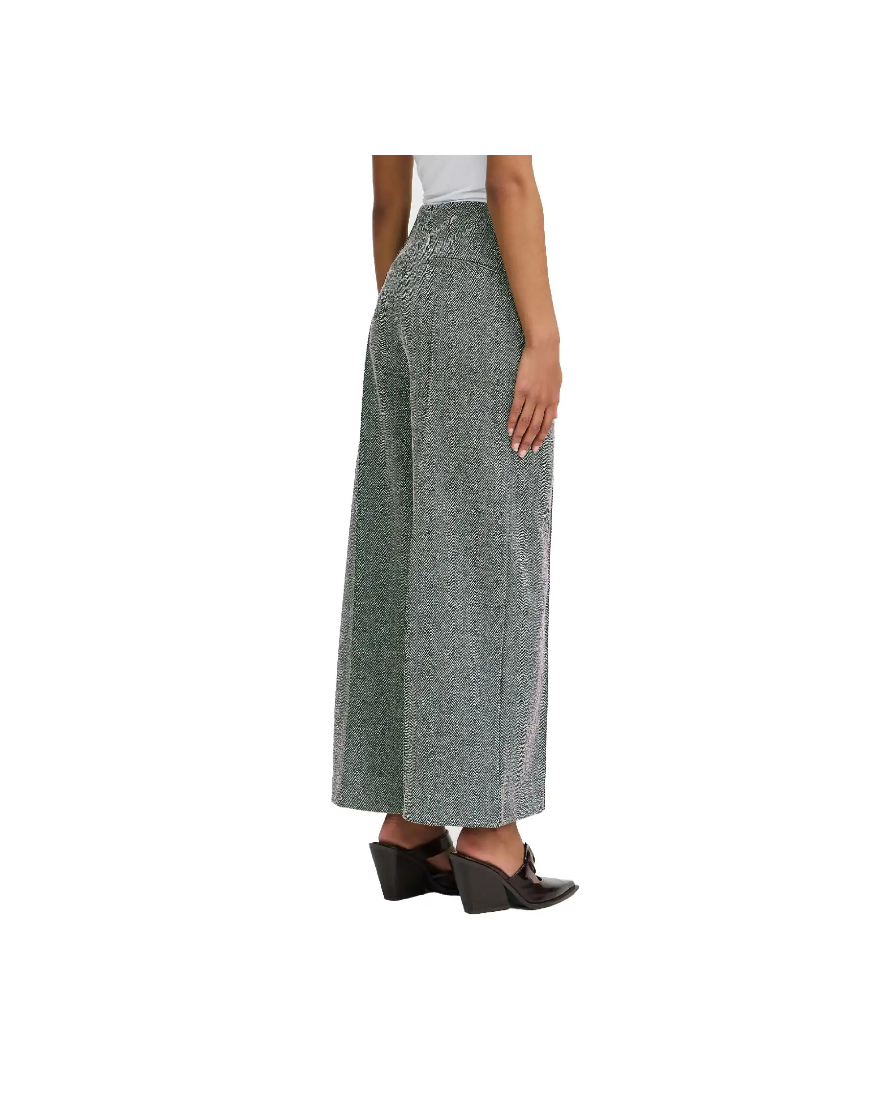 ICHI PANTALONI KATE JACQUARD GRIGIO ICHI PANTALONI KATE JACQUARD GRIGIO