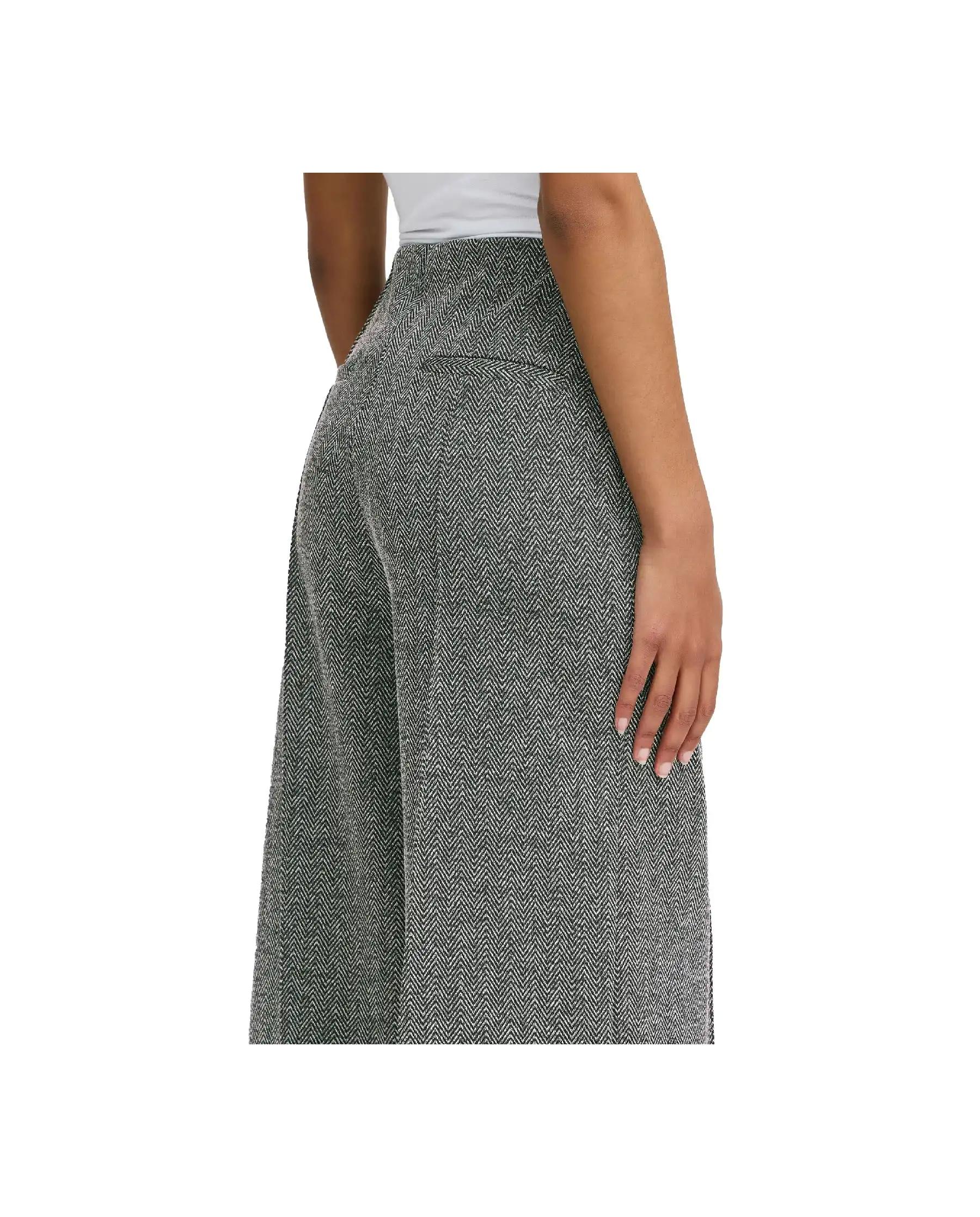 ICHI PANTALONI KATE JACQUARD GRIGIO ICHI PANTALONI KATE JACQUARD GRIGIO