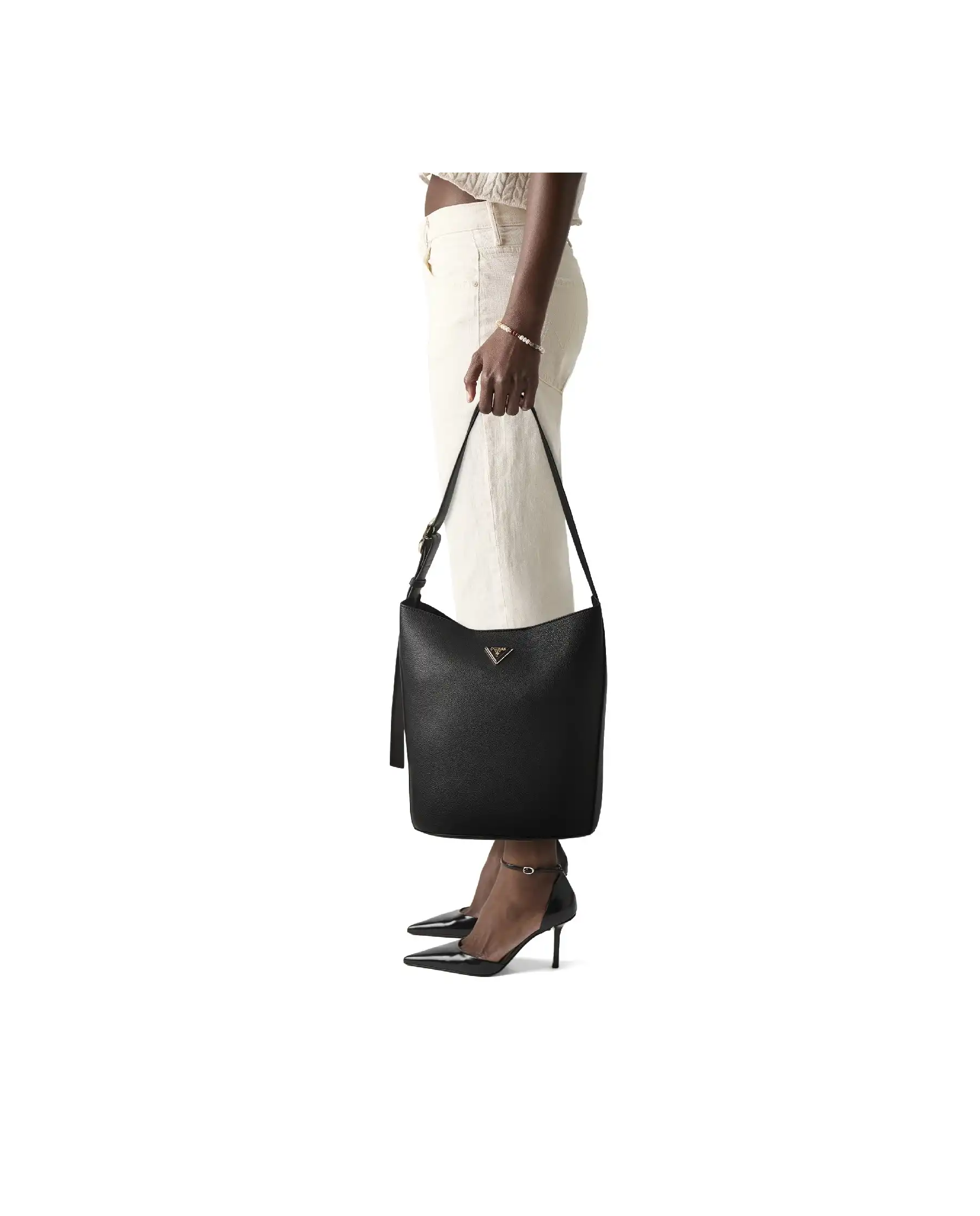 GUESS BORSA MERIDIAN BUCKET NERO GUESS BORSA MERIDIAN BUCKET NERO