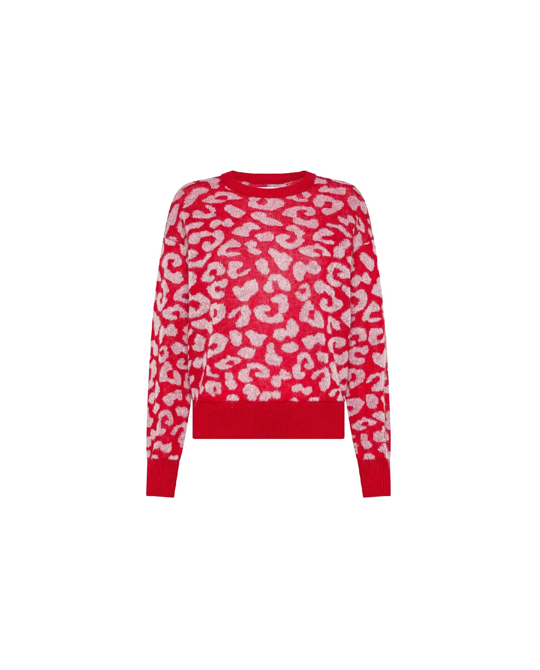 SUN 68 MAGLIONE LEOPARD ROSSO