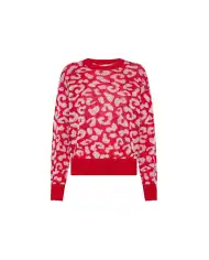 SUN 68 MAGLIONE LEOPARD ROSSO