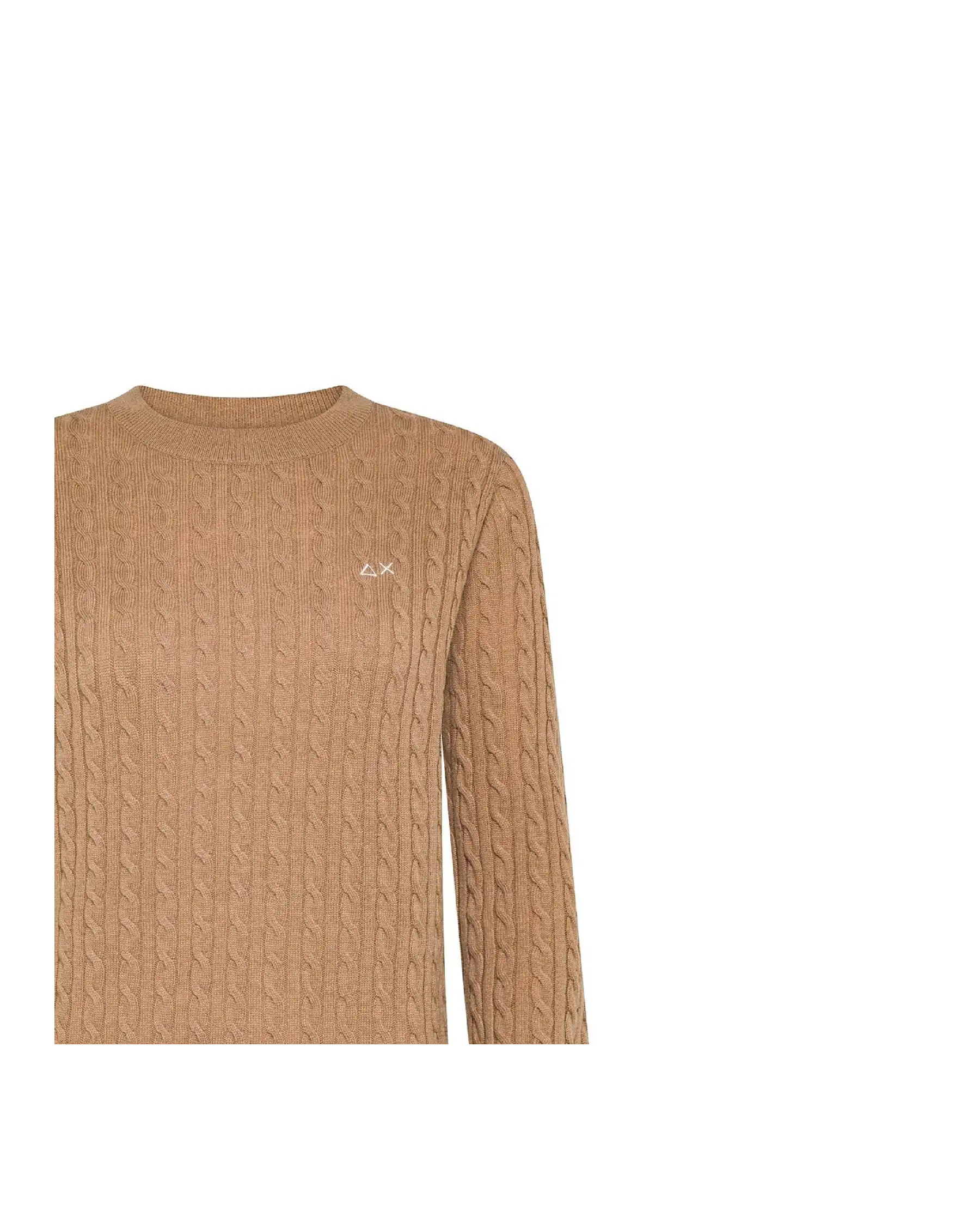 SUN 68 MAGLIONE CABLE CAMMELLO