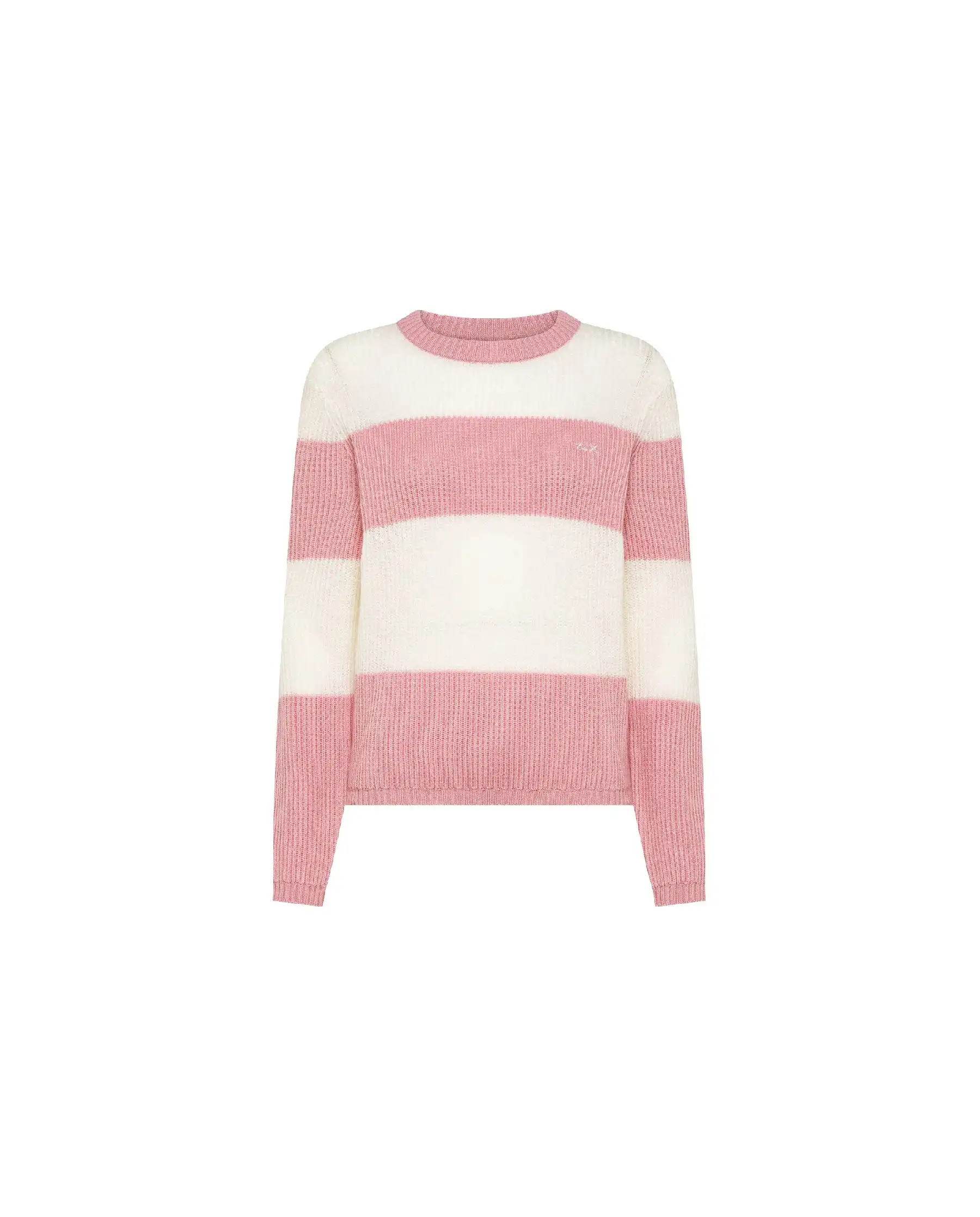 SUN 68 MAGLIONE COLOR BLOCK ROSA