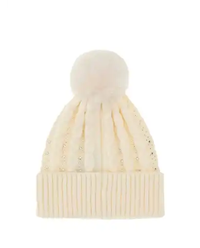 GUESS BERRETTO CON PONPON PANNA GUESS BERRETTO CON PONPON PANNA