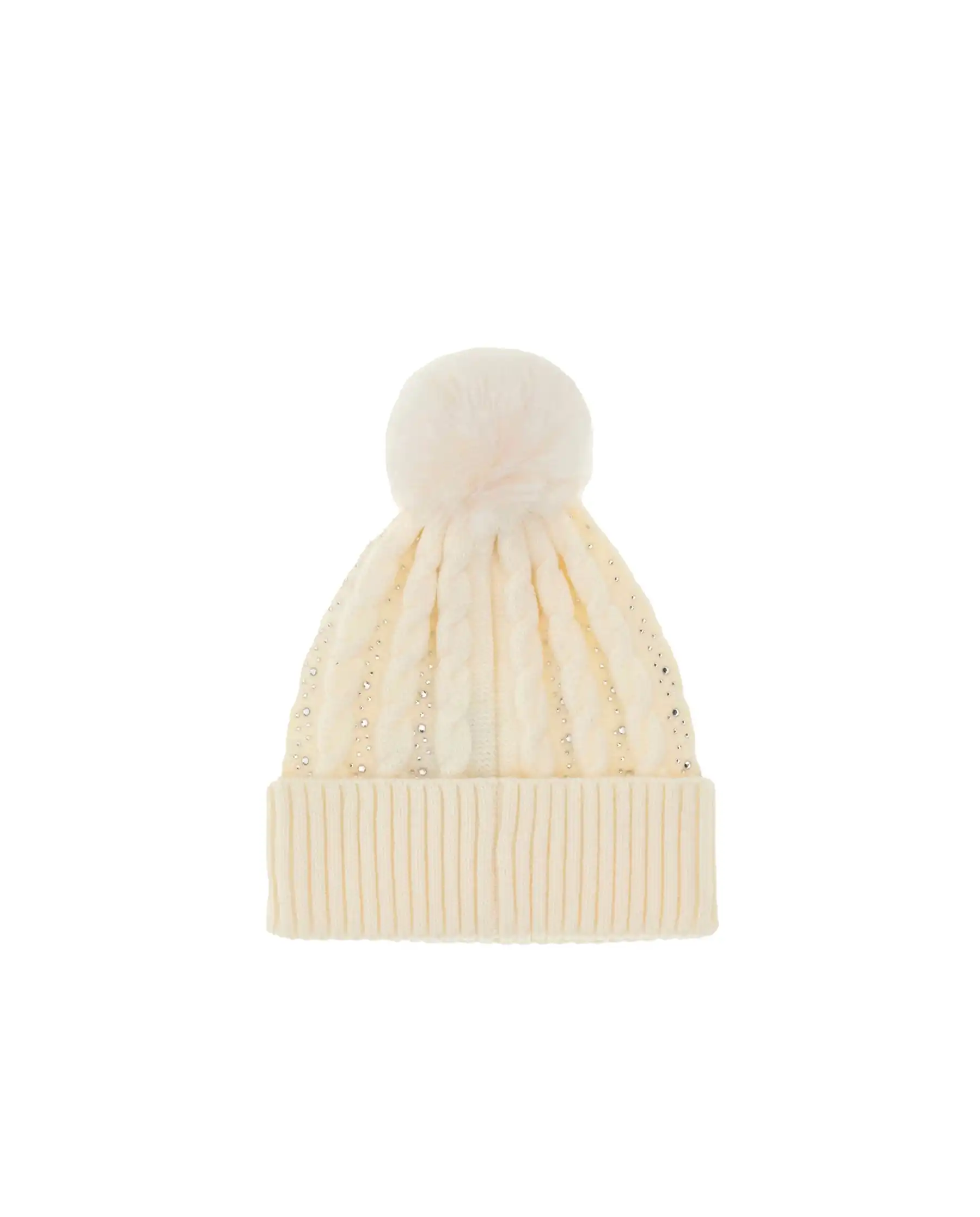 GUESS BERRETTO CON PONPON PANNA