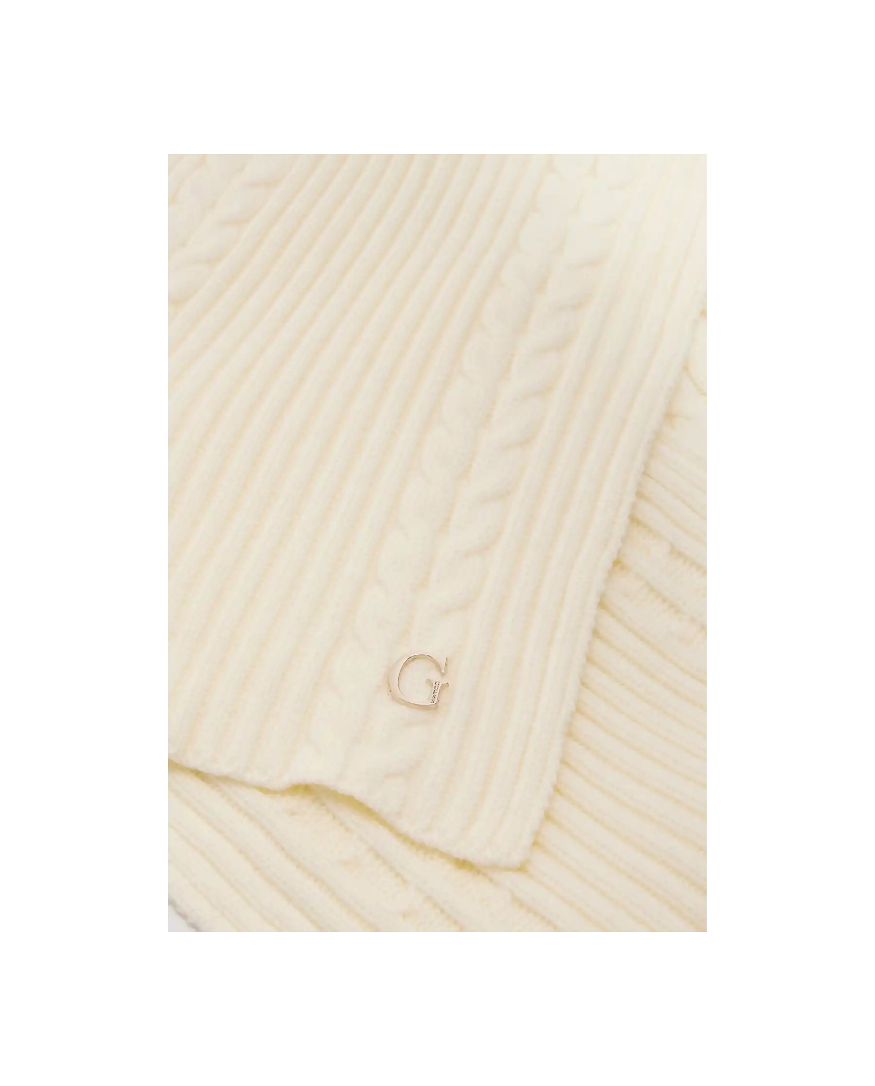 GUESS SCIARPA KNITTED PANNA