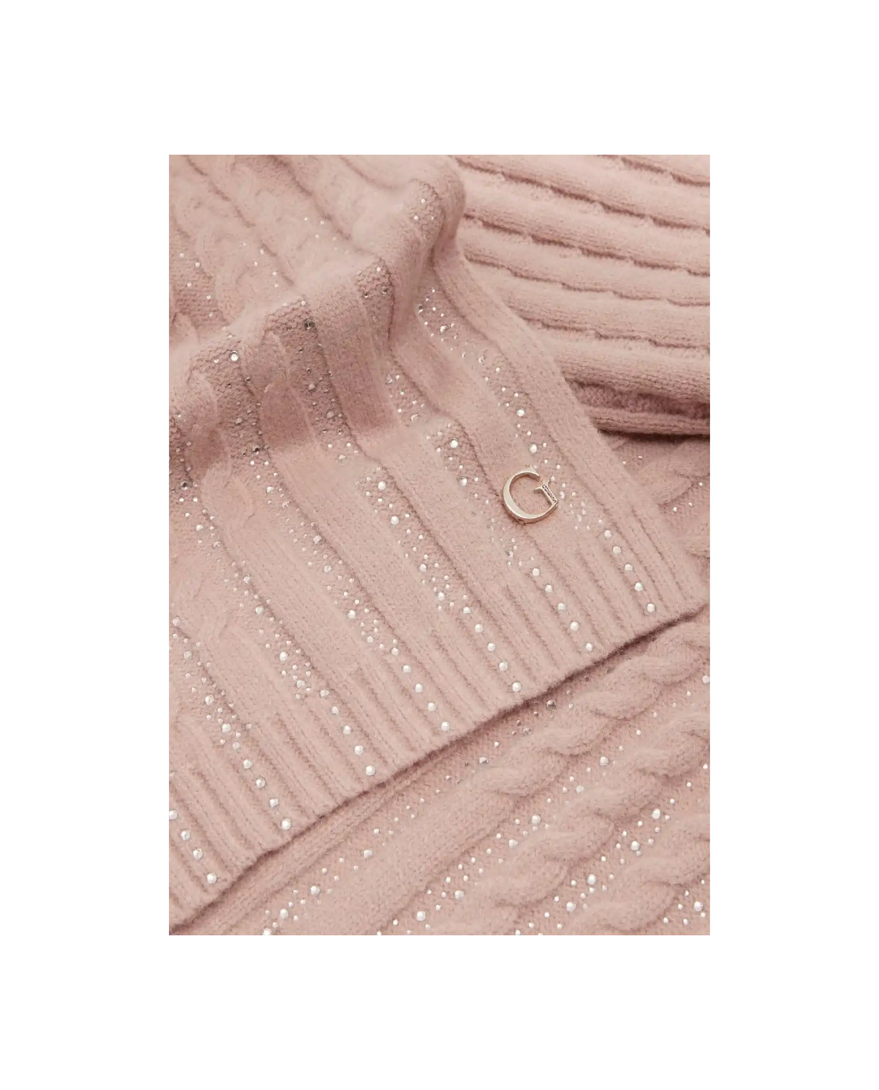 GUESS SCIARPA KNITTED ROSA