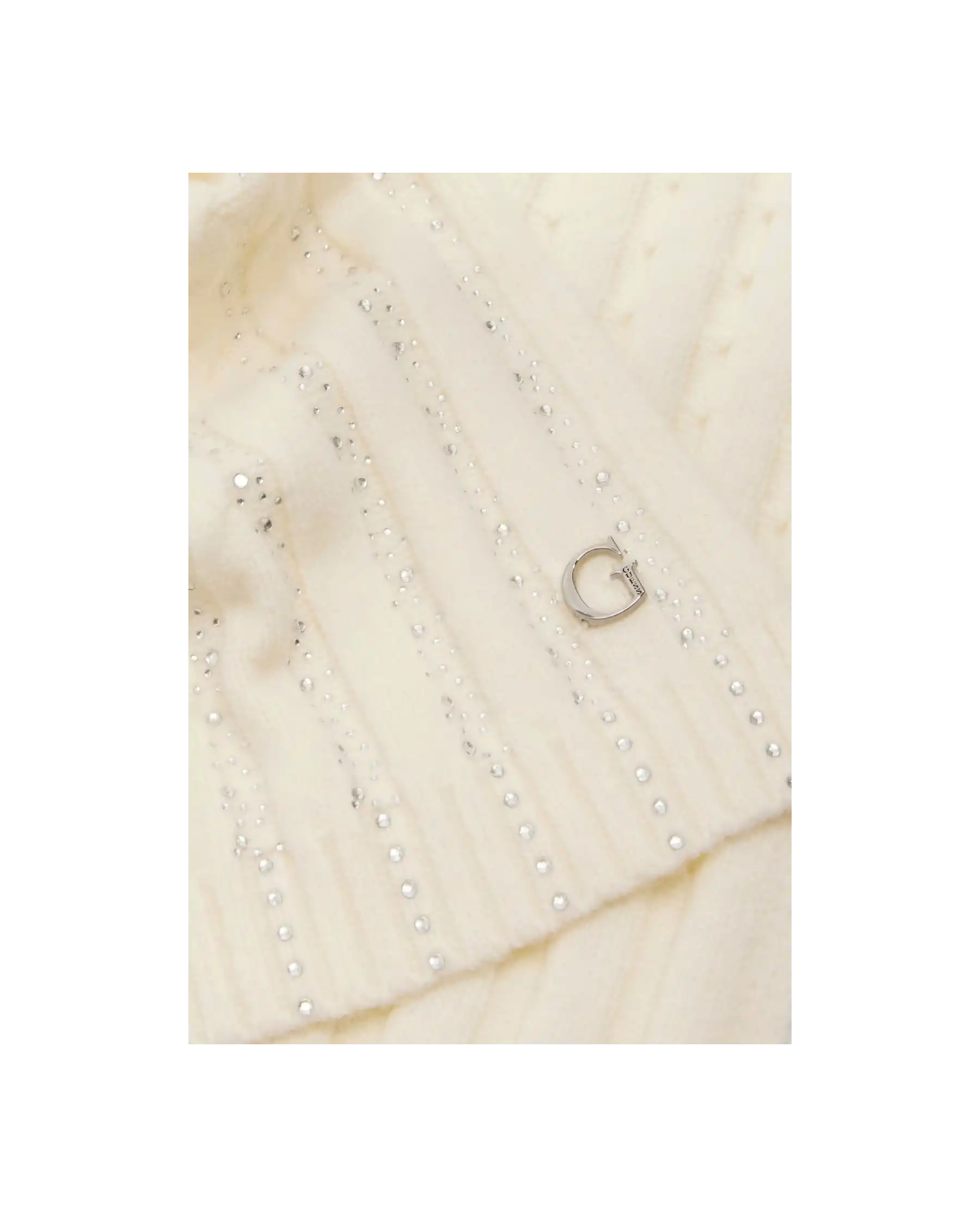 GUESS SCIARPA KNITTED PANNA