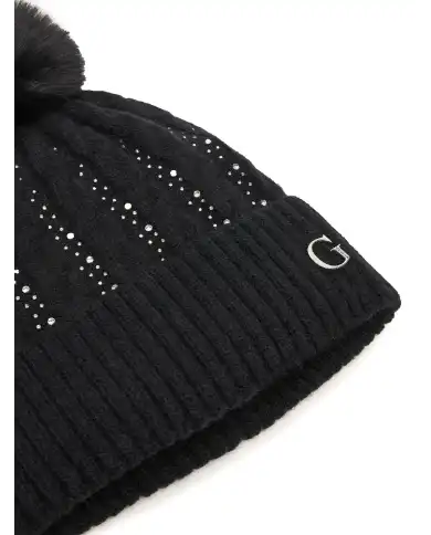 GUESS BERRETTO CON PONPON NERO GUESS BERRETTO CON PONPON NERO