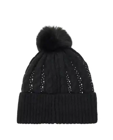 GUESS BERRETTO CON PONPON NERO GUESS BERRETTO CON PONPON NERO
