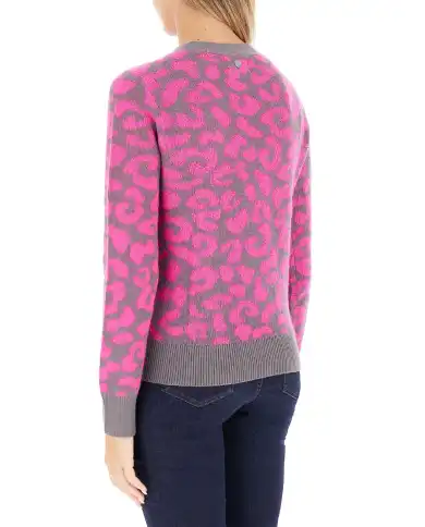 SUN 68 CARDIGAN LEOPARD GRIGIO SUN 68 CARDIGAN LEOPARD GRIGIO