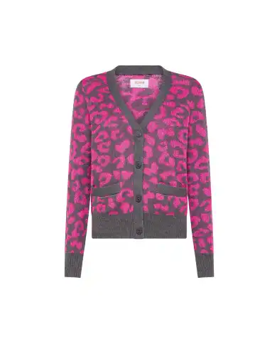 SUN 68 CARDIGAN LEOPARD GRIGIO SUN 68 CARDIGAN LEOPARD GRIGIO