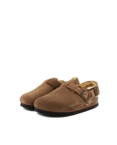 SCHOLL SABOT FAE BACKSTRAP TAUPE