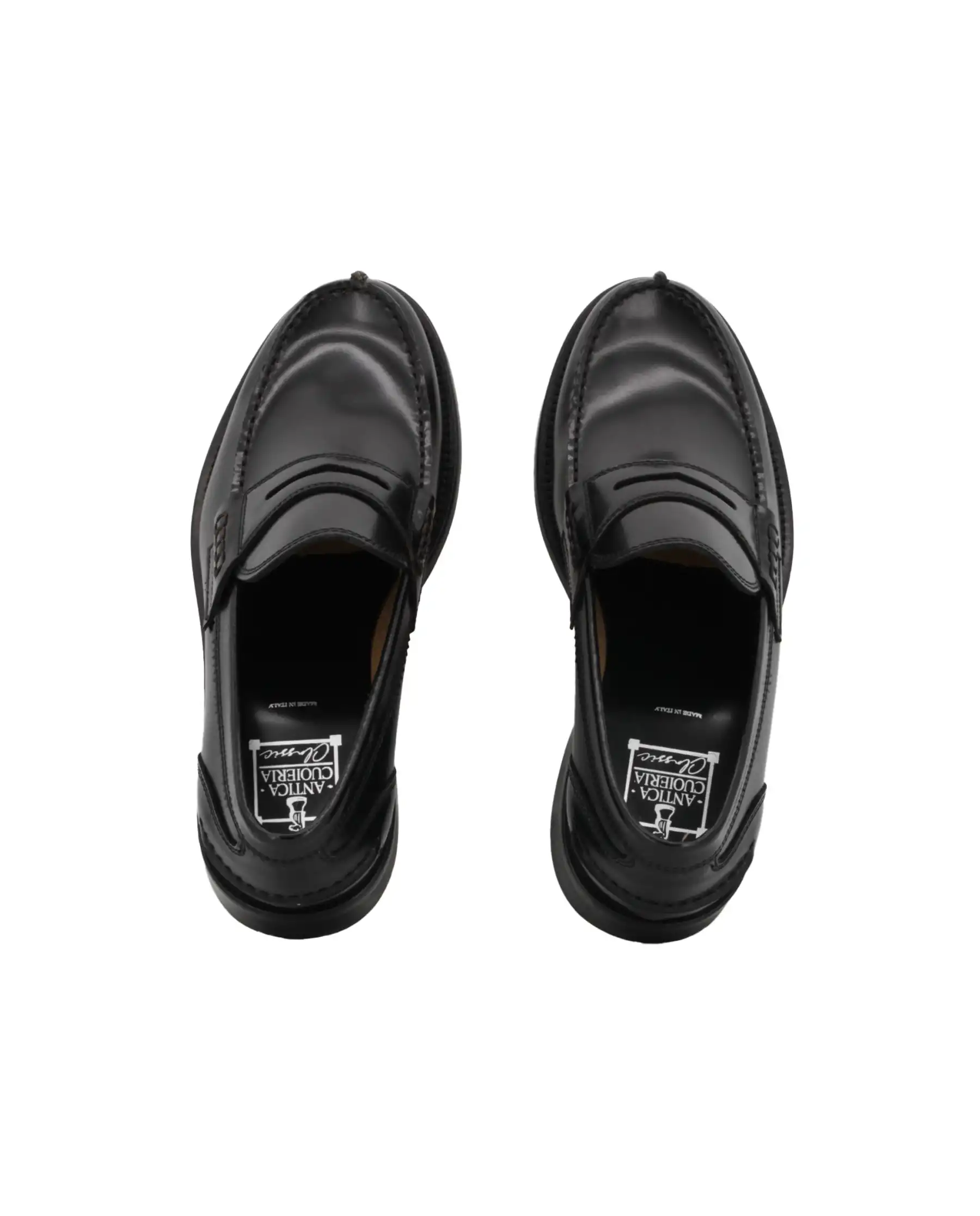 ANTICA CUOIERIA MOCASSINI GLOSS NERO