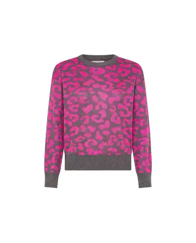 SUN 68 MAGLIONE LEOPARD GRIGIO SUN 68 MAGLIONE LEOPARD GRIGIO