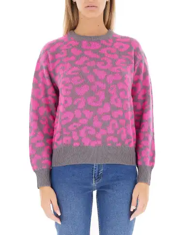 SUN 68 MAGLIONE LEOPARD GRIGIO SUN 68 MAGLIONE LEOPARD GRIGIO