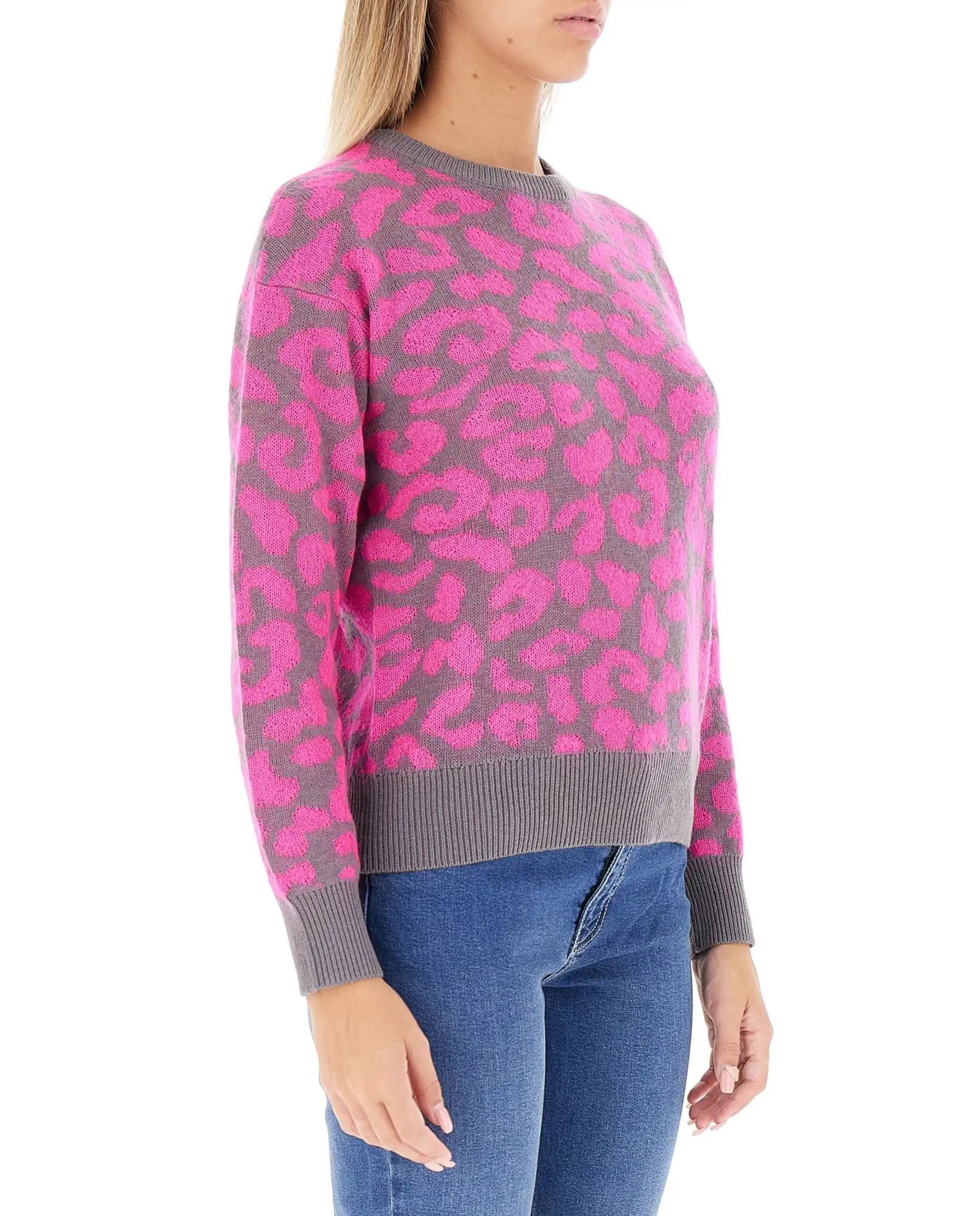 SUN 68 MAGLIONE LEOPARD GRIGIO SUN 68 MAGLIONE LEOPARD GRIGIO
