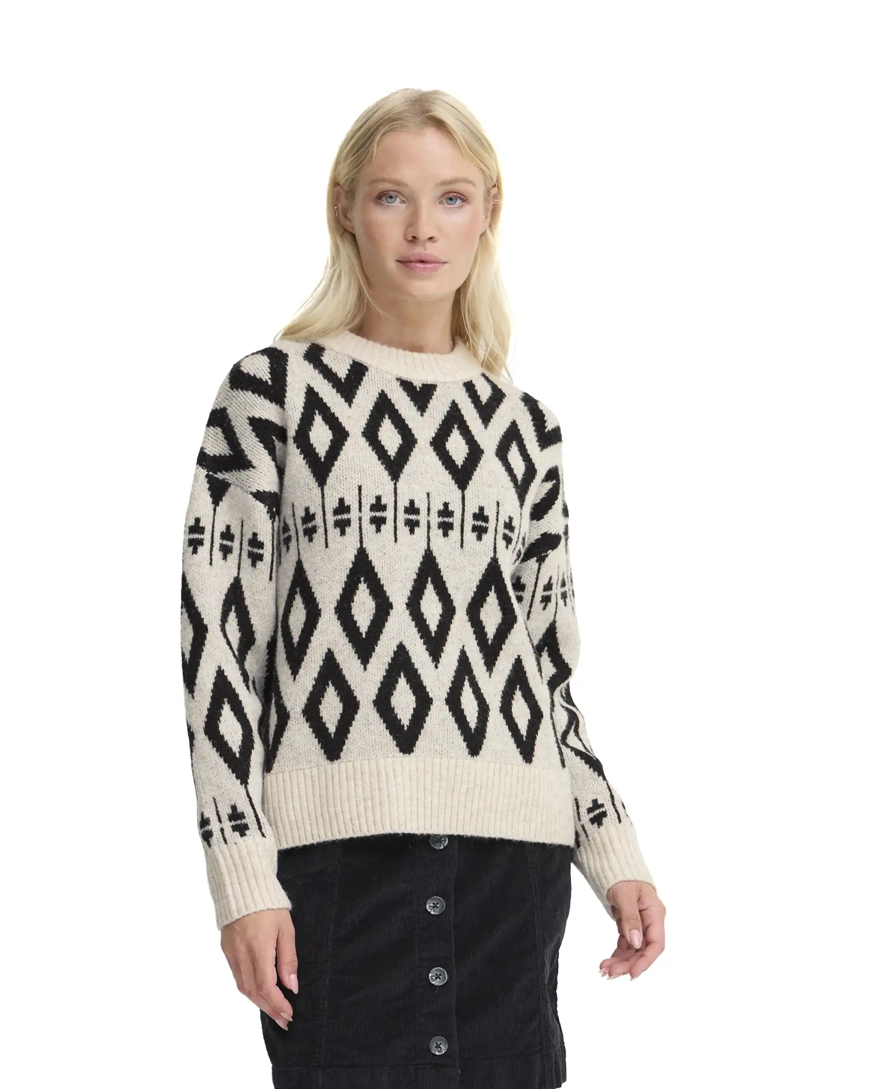 B.YOUNG MAGLIONE MIRKO JACQUARD PANNA B.YOUNG MAGLIONE MIRKO JACQUARD PANNA