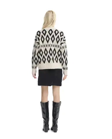 B.YOUNG MAGLIONE MIRKO JACQUARD PANNA B.YOUNG MAGLIONE MIRKO JACQUARD PANNA