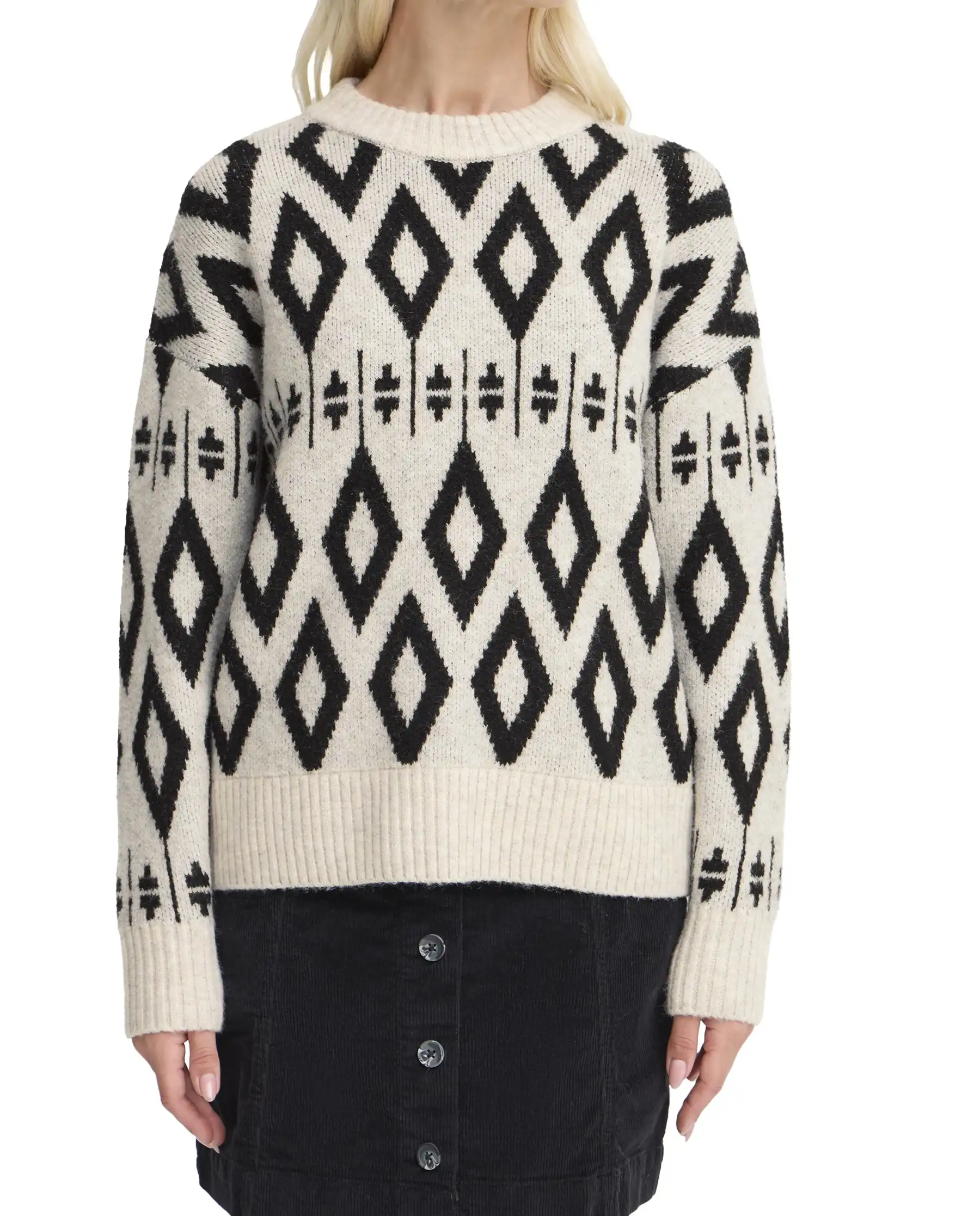 B.YOUNG MAGLIONE MIRKO JACQUARD PANNA B.YOUNG MAGLIONE MIRKO JACQUARD PANNA