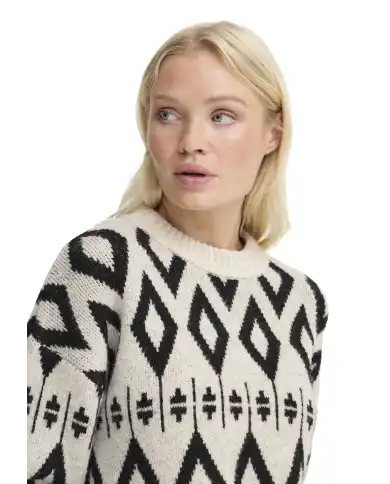 B.YOUNG MAGLIONE MIRKO JACQUARD PANNA B.YOUNG MAGLIONE MIRKO JACQUARD PANNA