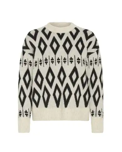 B.YOUNG MAGLIONE MIRKO JACQUARD PANNA B.YOUNG MAGLIONE MIRKO JACQUARD PANNA