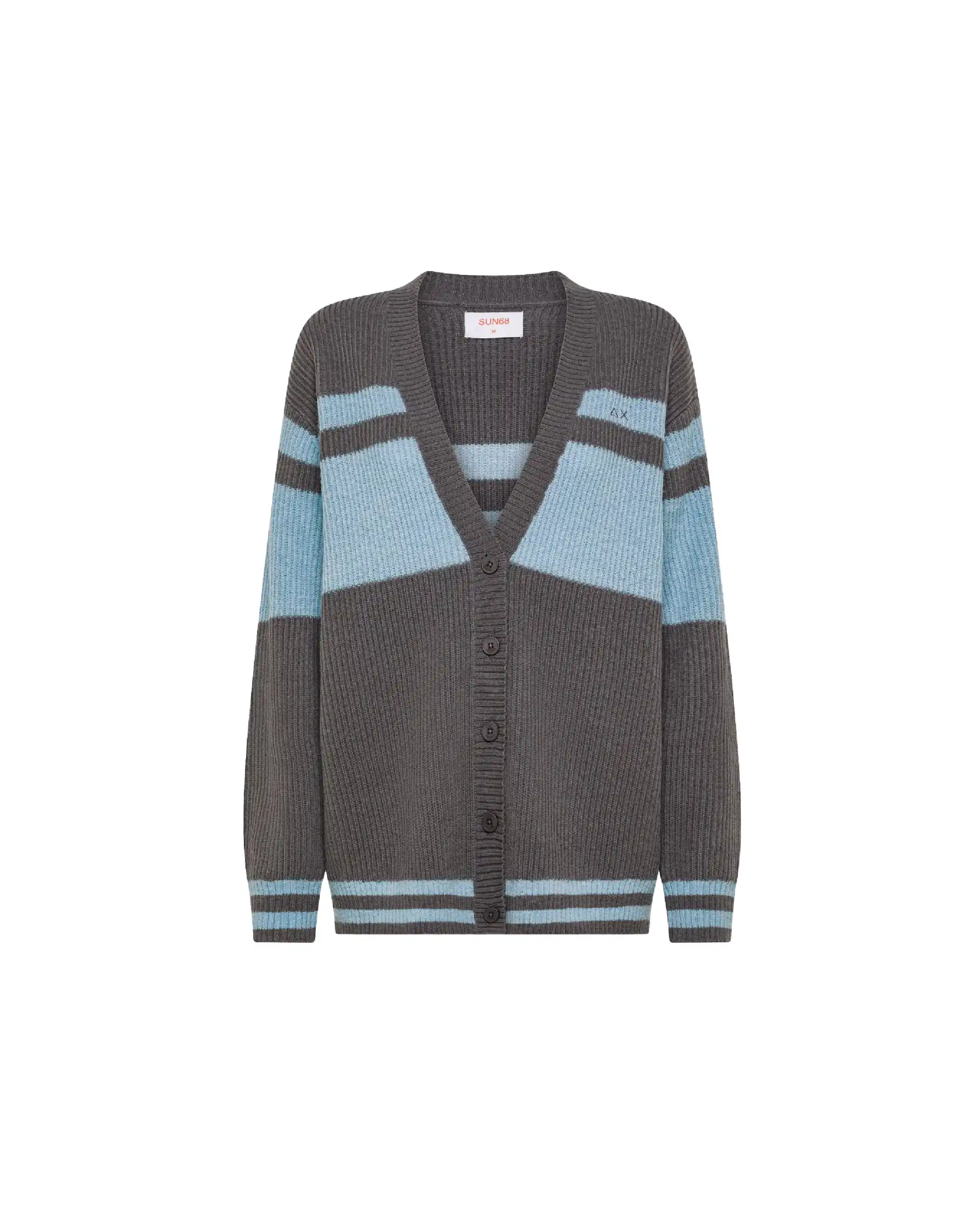 SUN 68 CARDIGAN COLOR BLOCK GRIGIO SUN 68 CARDIGAN COLOR BLOCK GRIGIO