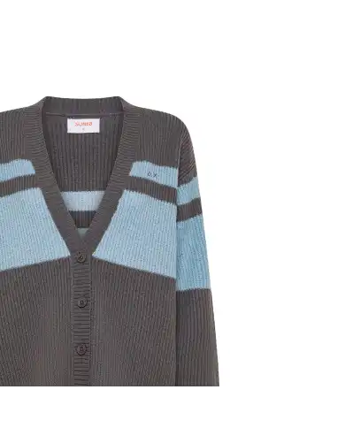 SUN 68 CARDIGAN COLOR BLOCK GRIGIO