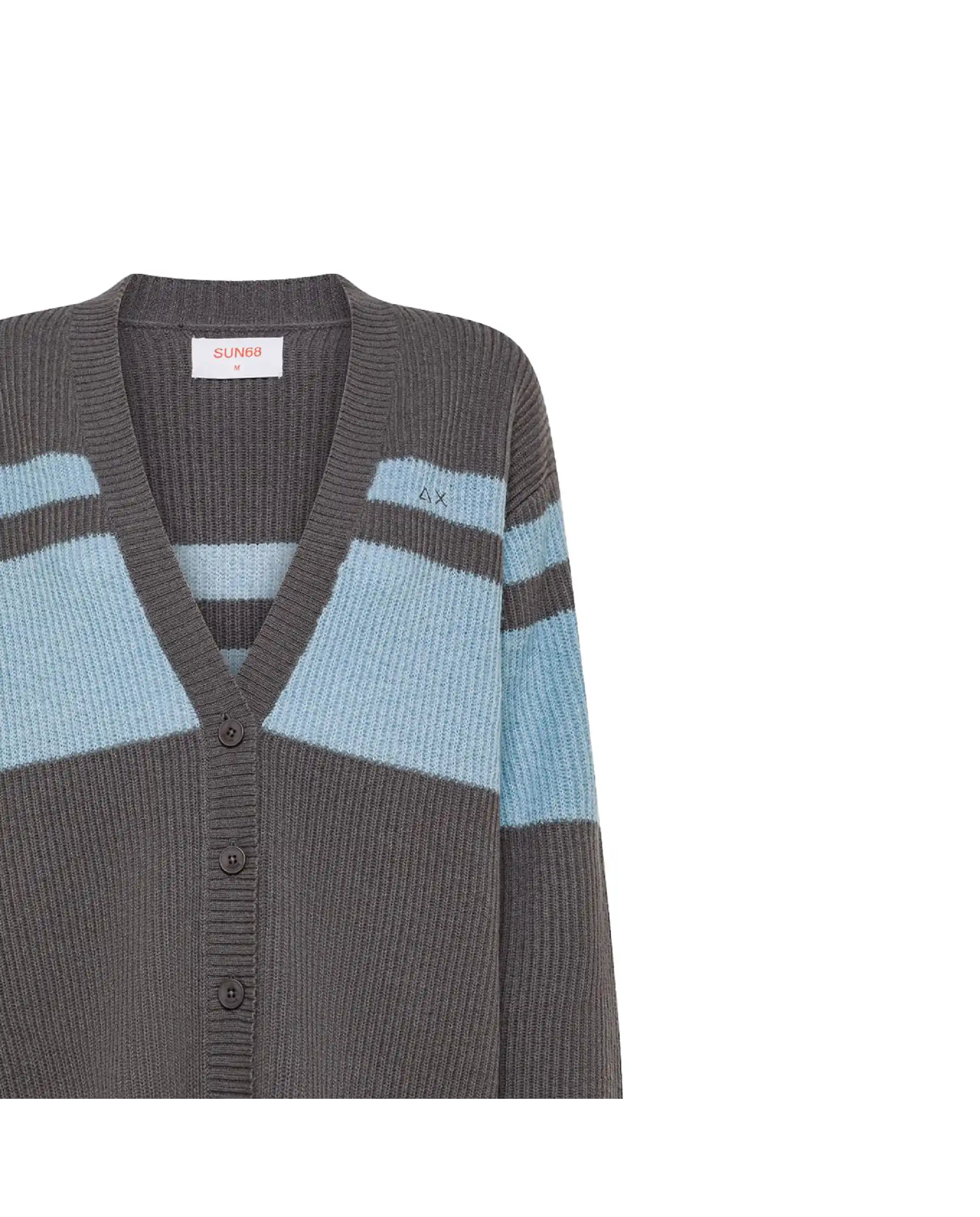 SUN 68 CARDIGAN COLOR BLOCK GRIGIO SUN 68 CARDIGAN COLOR BLOCK GRIGIO
