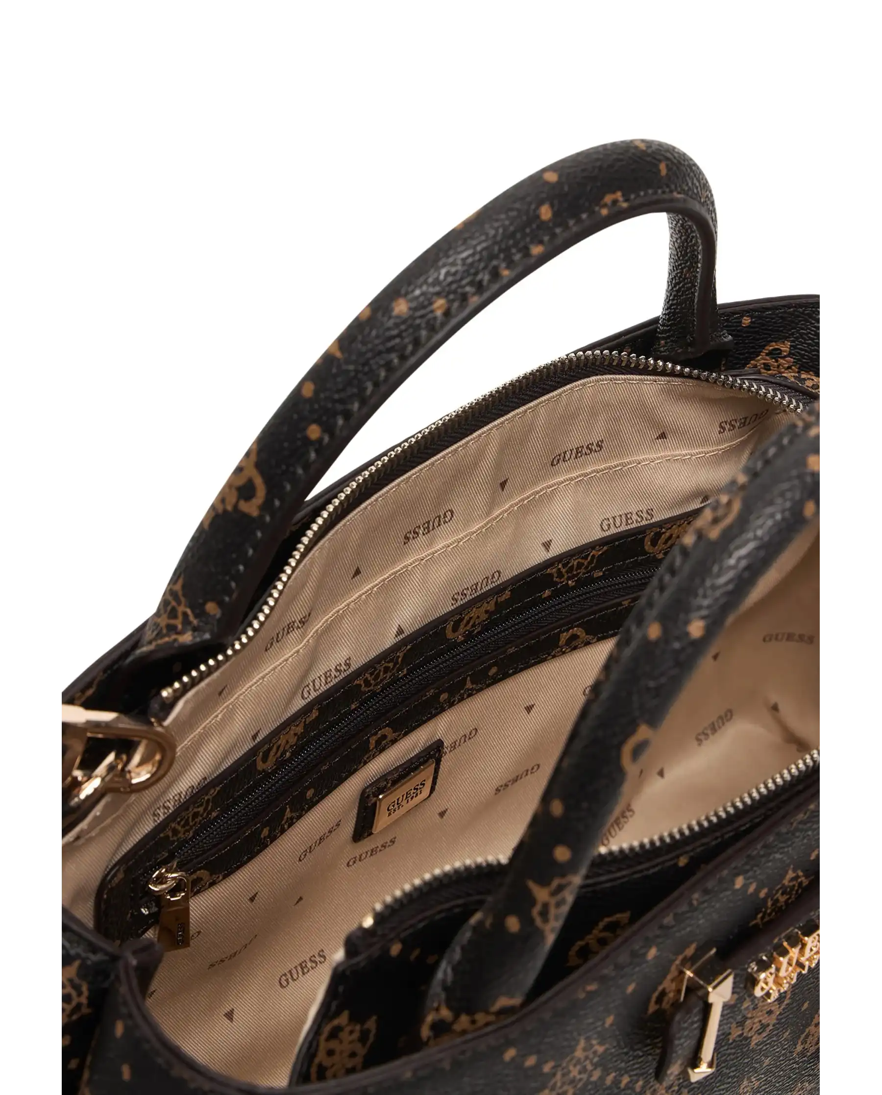 GUESS BORSA CARRIE LOGO MARRONE