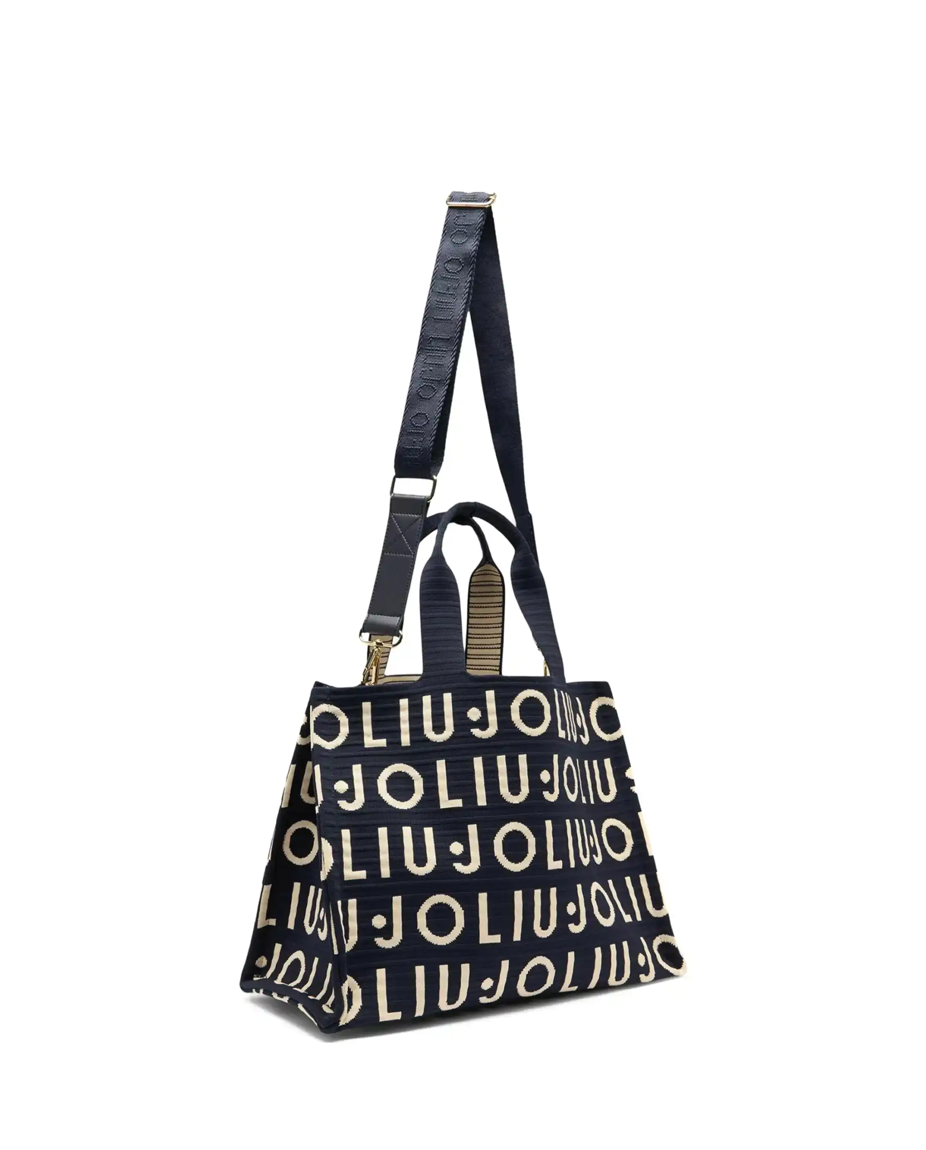 LIU JO BORSA KNITTED LOGO BLU