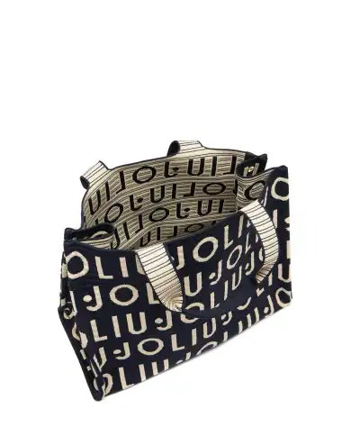 LIU JO BORSA KNITTED LOGO BLU