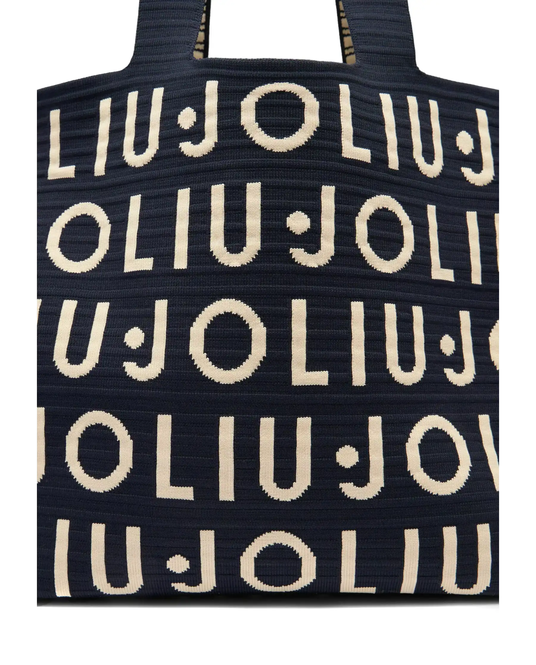 LIU JO BORSA KNITTED LOGO BLU