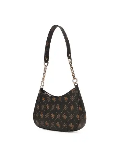 GUESS BORSA CARRIE LOGO MARRONE