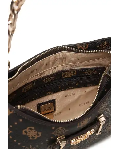 GUESS BORSA CARRIE LOGO MARRONE