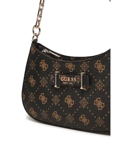 GUESS BORSA CARRIE LOGO MARRONE