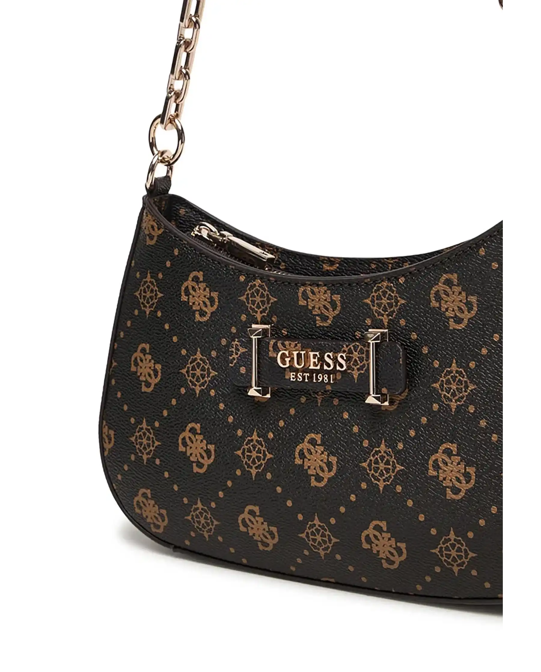 GUESS BORSA CARRIE LOGO MARRONE