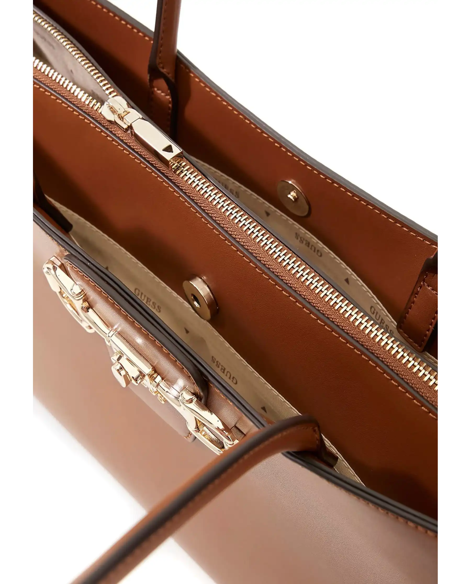 GUESS BORSA JANIE COGNAC