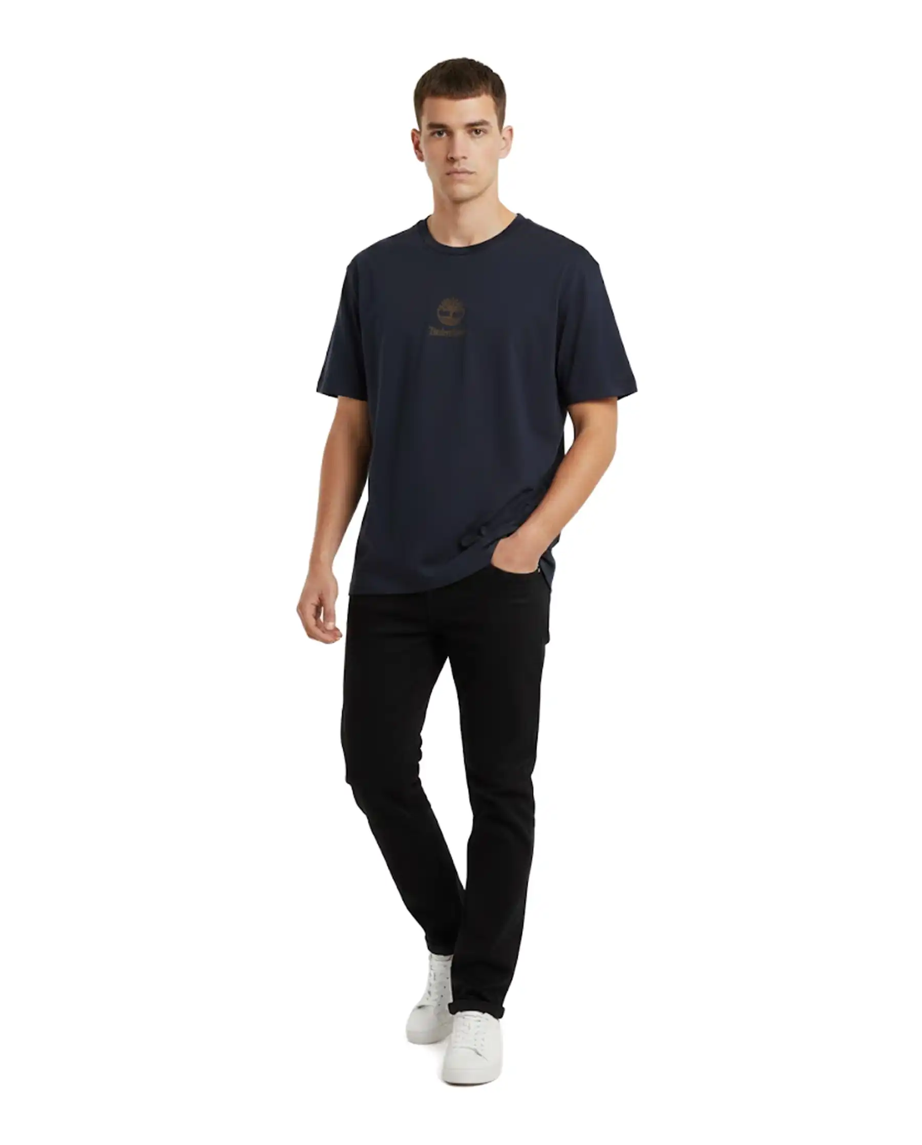 TIMBERLAND T-SHIRT STACK LOGO BLU